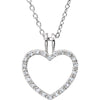 Sterling Silver 1/6 CTW Black & White Diamond Heart 18" Necklace