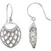 Pair of 0.06 CTTW Oval-Shaped Fashion Dangle Earring in 14k White Gold