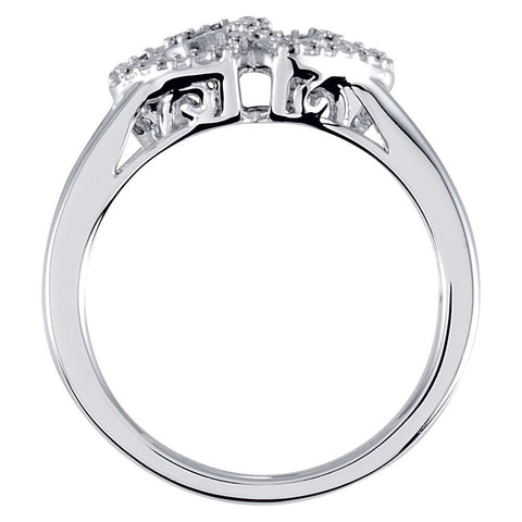 Sterling Silver .05 CTW Diamond Double Heart Design Ring Size 7