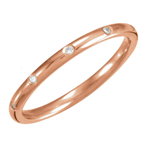 14k Rose Gold 1/10 CTW Diamond Eternity Band, Size 6