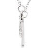 14k White Gold .08 CTW Diamond "Lucky" 16.4" Necklace