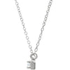 14k White Gold 1/10 CTW Diamond Bar 17.5" Necklace