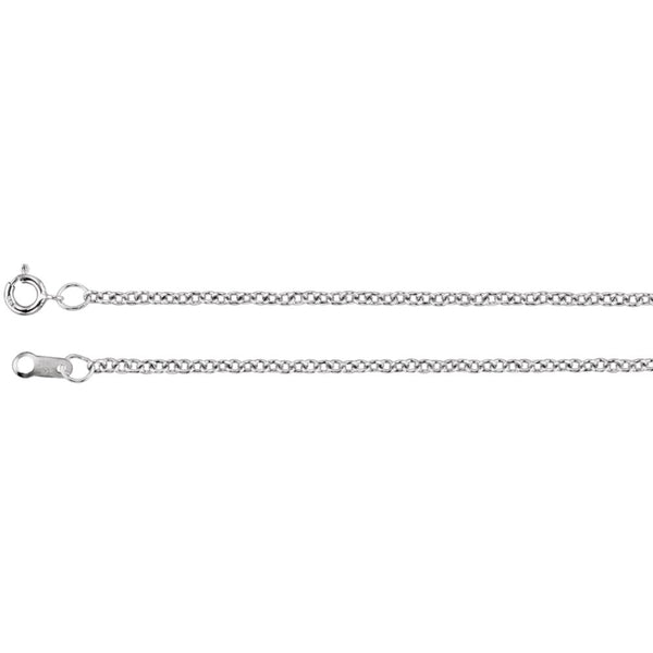 Platinum 1.5mm Solid Cable 16" Chain