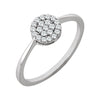 14k White Gold 1/5 ctw. Diamond Cluster Ring, Size 7