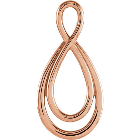 14k Rose Gold 22x11mm Freeform Pendant