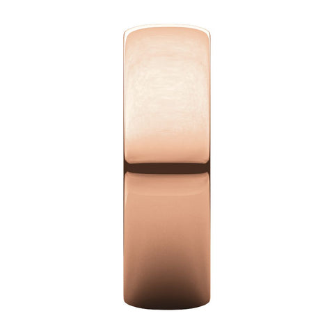 14k Rose Gold 6mm Half Round Light Band, Size 12