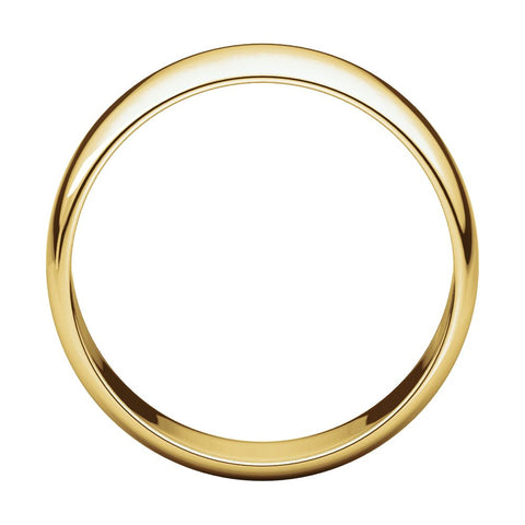 14k Yellow Gold 7mm Half Round Light Band, Size 9.5
