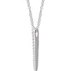 14k White Gold 1/4 CTW Diamond Graduated 16-18" Bar Necklace