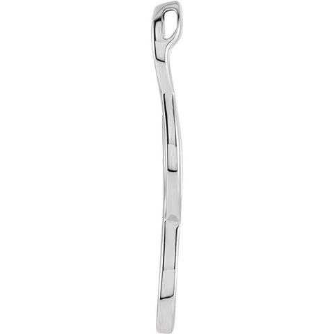 14k White Gold Freeform Pendant