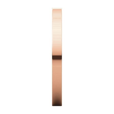 14k Rose Gold 2mm Flat Band, Size 7