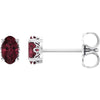 14K White Gold Mozambique Garnet Earrings