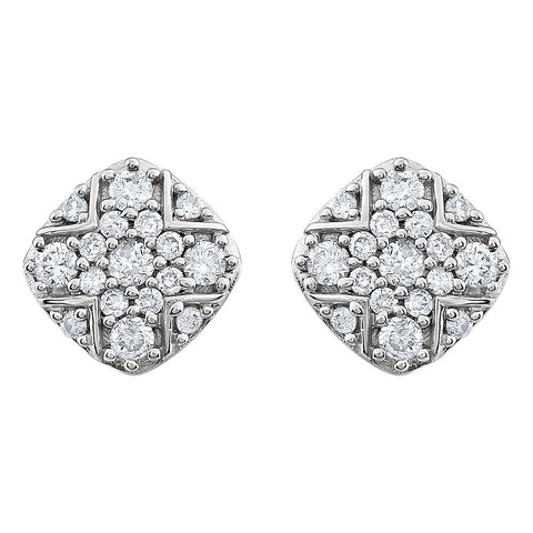 14k White Gold 3/8 CTW Diamond Earrings