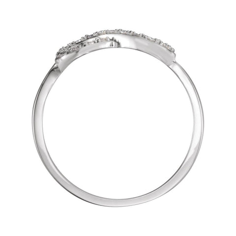 14k White Gold 1/8 CTW Diamond Infinity-Inspired Ring, Size 7