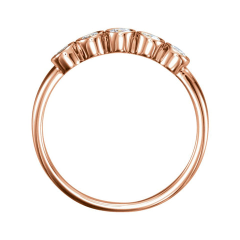 14k Rose Gold 1/3 CTW Diamond Ring, Size 7