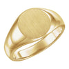 13.00 mm Men's Signet Ring with Brush Finished Top in 10k Yellow Gold ( Size 10 )