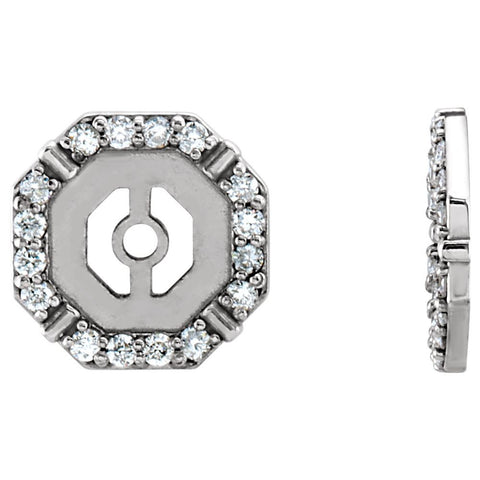 14k White Gold 1/6 CTW Diamond Earring Jackets