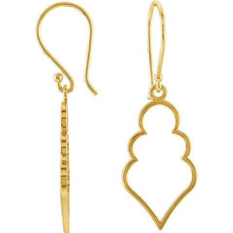 14k Yellow Gold Decorative Earrings
