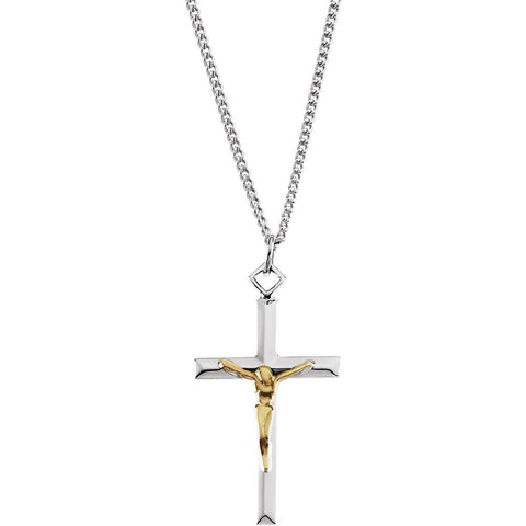 Two-Tone Crucifix Pendant