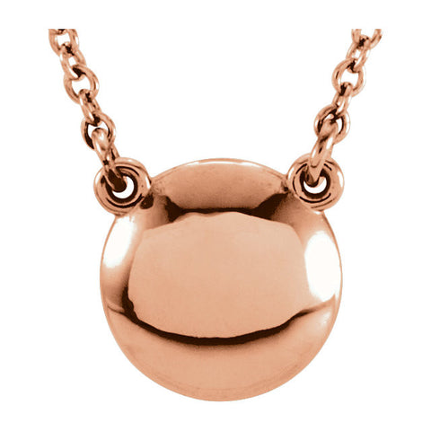 14k Rose Gold Convex 18" Necklace