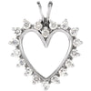 9/10 CTTW Diamond Heart Pendant in 14k White Gold