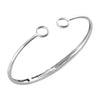 14k White Gold Hinged Circle Bangle 7-inch Bracelet