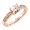 14k Rose Gold Morganite & 1/10 ctw. Diamond Ring, Size 7