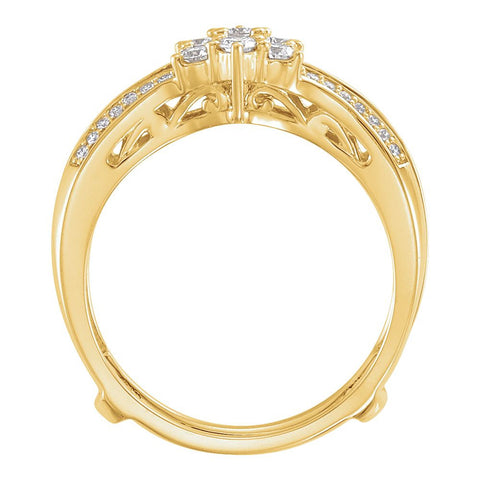 14k Yellow Gold 1/3 CTW Diamond Ring Guard , Size 7