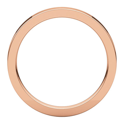 14k Rose Gold 2.5mm Flat Comfort Fit Band, Size 5