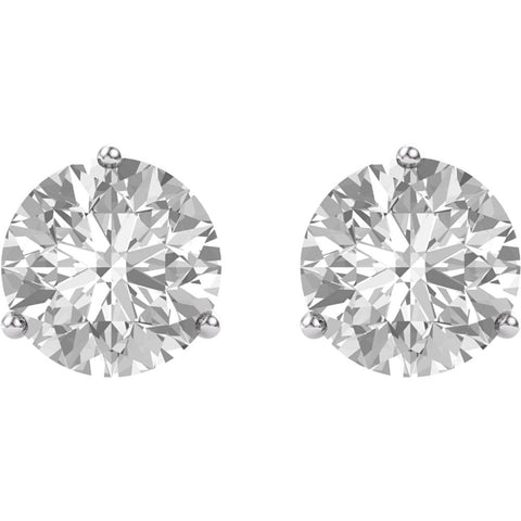 14k White Gold 4mm Round Forever Brilliant® Moissanite Earrings