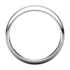14k White Gold 6mm Half Round Tapered Band, Size 10