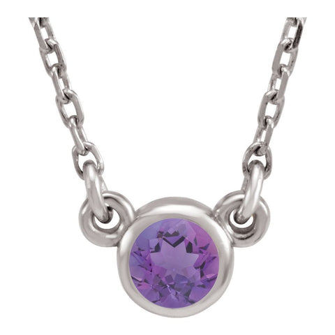 14k White Gold Amethyst 16" Necklace
