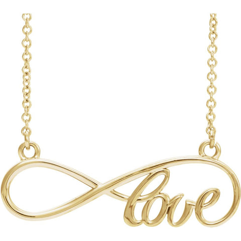 14k Yellow Gold Love Infinity-Inspired 17" Necklace