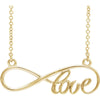 14K Yellow Gold Love Infinity 16-Inch Necklace