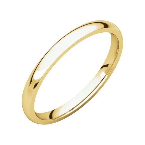 10k Yellow Gold 2mm Light Comfort Fit Band, Size 6