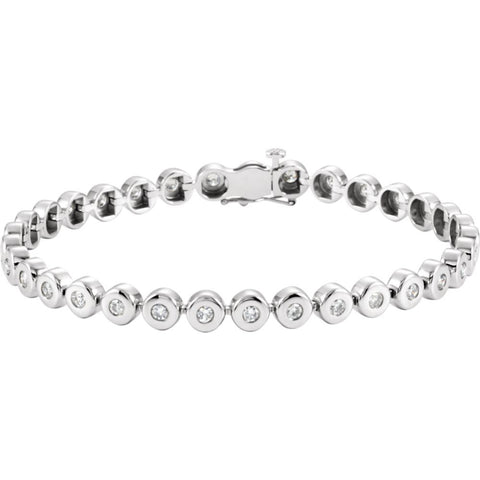 14k White Gold 2 CTW Diamond Line 7.25" Bracelet