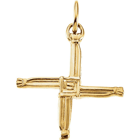 14k Yellow Gold St. Bridget's Cross Pendant