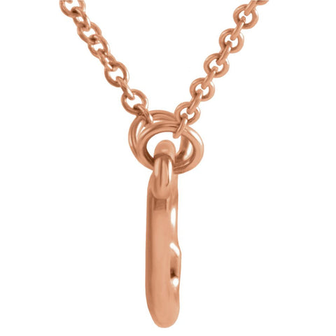 14k Rose Gold Heart 16-18" Adjustable Necklace