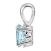 14k White Gold Blue Zircon Pendant