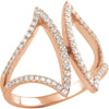 14k Rose Gold 1/2 ctw. Diamond Freeform Ring, Size 7