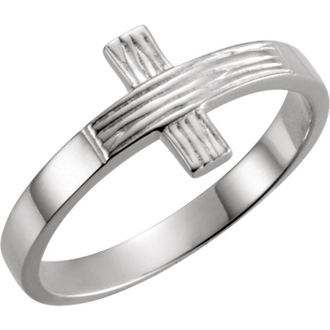 Sterling Silver CROSS RUGGED CHASTITY RING W/BOX, Size 11