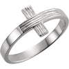 Sterling Silver CROSS RUGGED CHASTITY RING W/BOX, Size 11