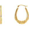 Oval Twisted Hoop Earrings in 14K Yellow Gold
