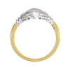 14K Yellow & White Ladies Claddagh Ring, Size 7
