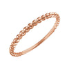 14k Rose Gold Beaded Stackable Ring, Size 7