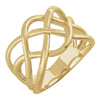 14k Yellow Gold Criss-Cross Ring, Size 7