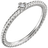 14k White Gold 0.01 ctw. Diamond Stackable Ring, Size 7
