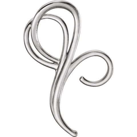 14k White Gold Freeform Pendant