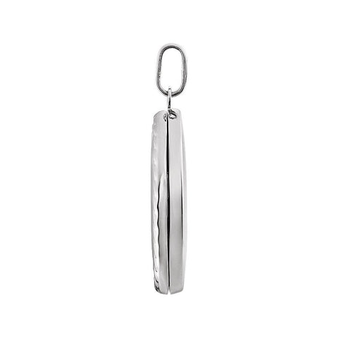 14k White Gold Oval Rope Locket