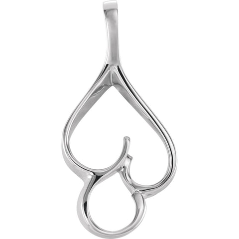 14k White Gold Freeform Pendant
