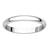 14k White Gold 2.5mm Half Round Band, Size 8.5